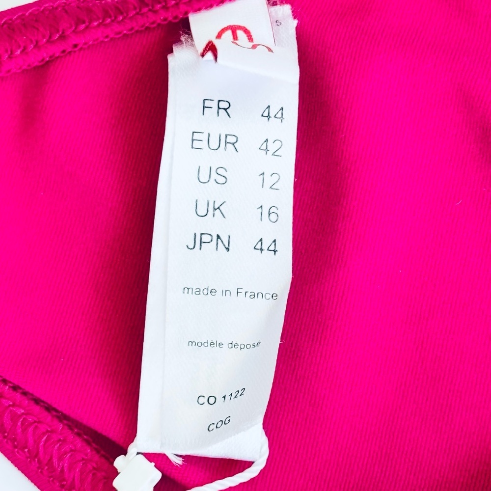 NWT ERES “Lumi” Multi Position Triangle Bikini Top Pink Fizz with Braiding - Picture 3 of 16